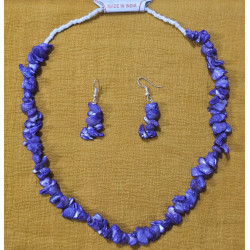 Mehsi Bihar Handcrafted Blue Beaded Necklace & Earrings Set