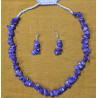 Mehsi Bihar Handcrafted Blue Beaded Necklace & Earrings Set