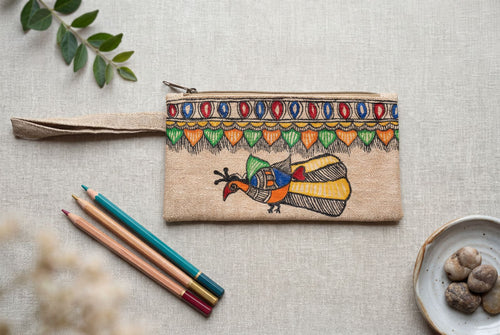 Handpainted Madhubani Jute Pencil Bag (FHP)