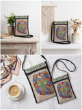 Heritage Fish – Handpainted Madhubani Fish Motif Jute Mobile Bag