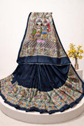 Handpainted Ram Darbar Pure Tussar Silk Saree